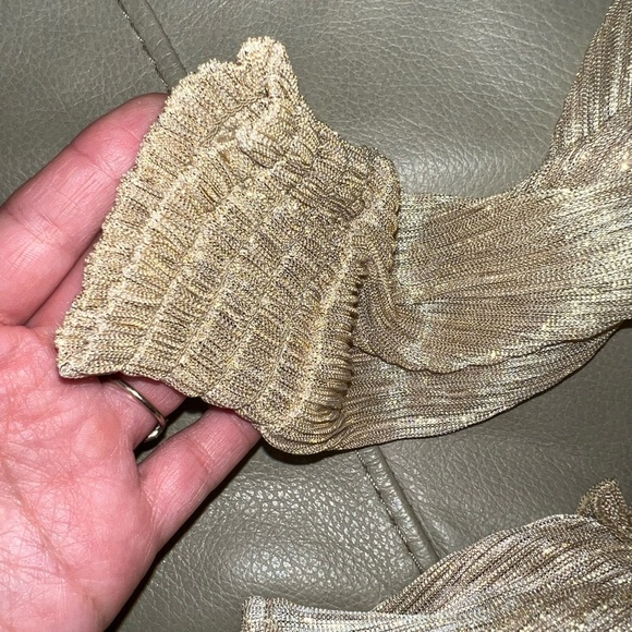 Wonder Nation Girls Shimmery Gold Pleated Long Sleeve Dress 6-9 mos - Picture 5 of 8